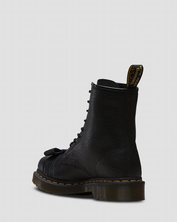 Dr Martens Dámské Kotníkové Boty 1460 Crackle Černé, CZ-402186